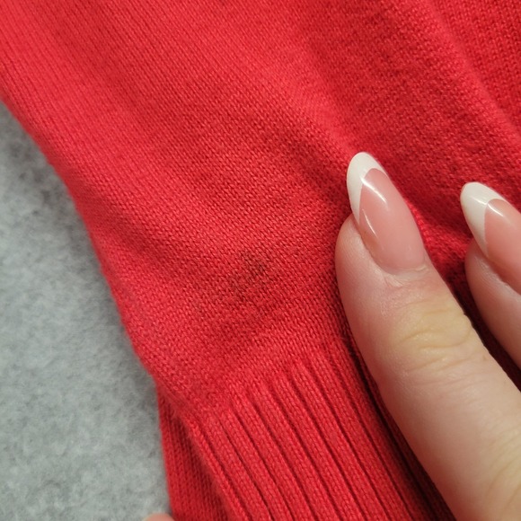 Lacoste Men's Cotton V-Neck Sweater Red Long Sleeve Size 36 Old Money Preppy - Picture 4 of 10